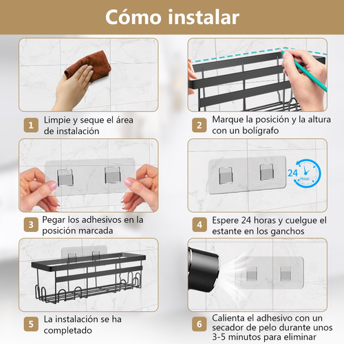 10pzs Estante Organizador Ducha Regadera Estantes Para Baño.