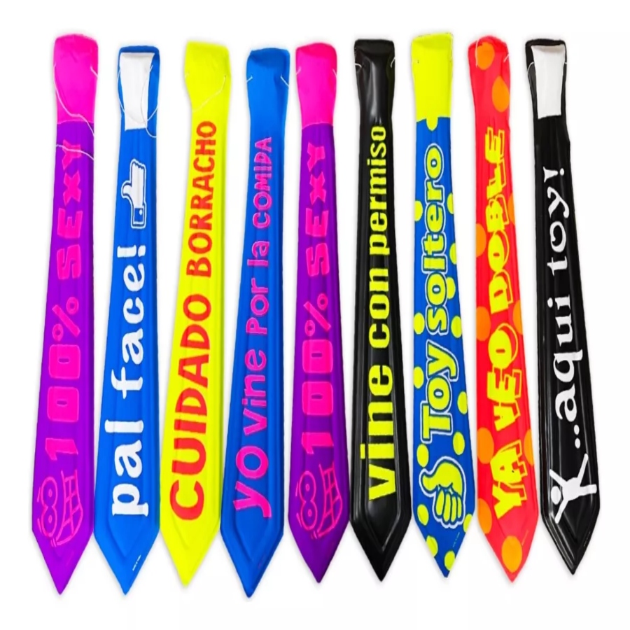 70 Corbata Frases Colores Neón Glow Boda Xv Fiesta Plastico.
