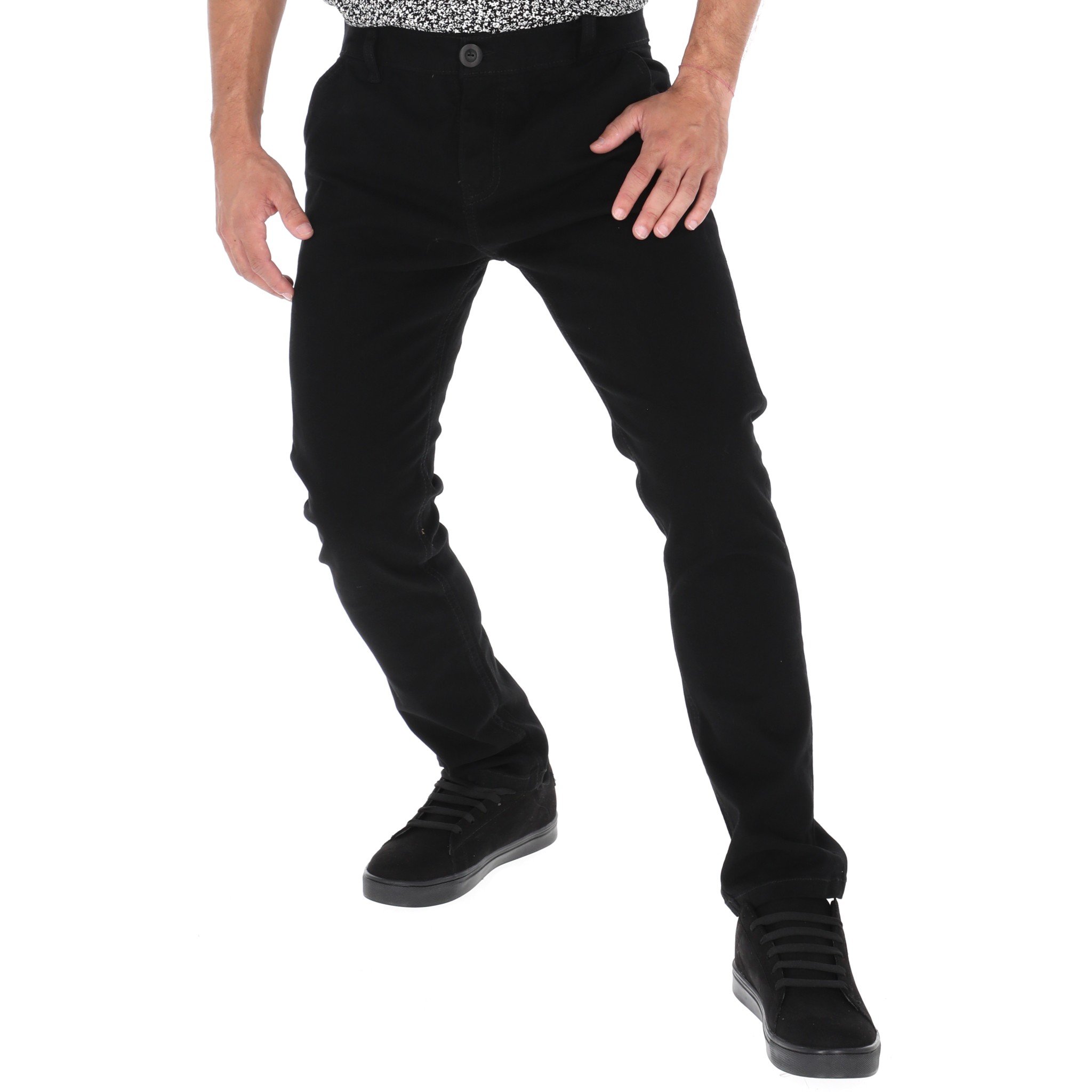 Jeans De Gabardina Color Negro Para Hombre CHB Chili Beans Clothing Co..