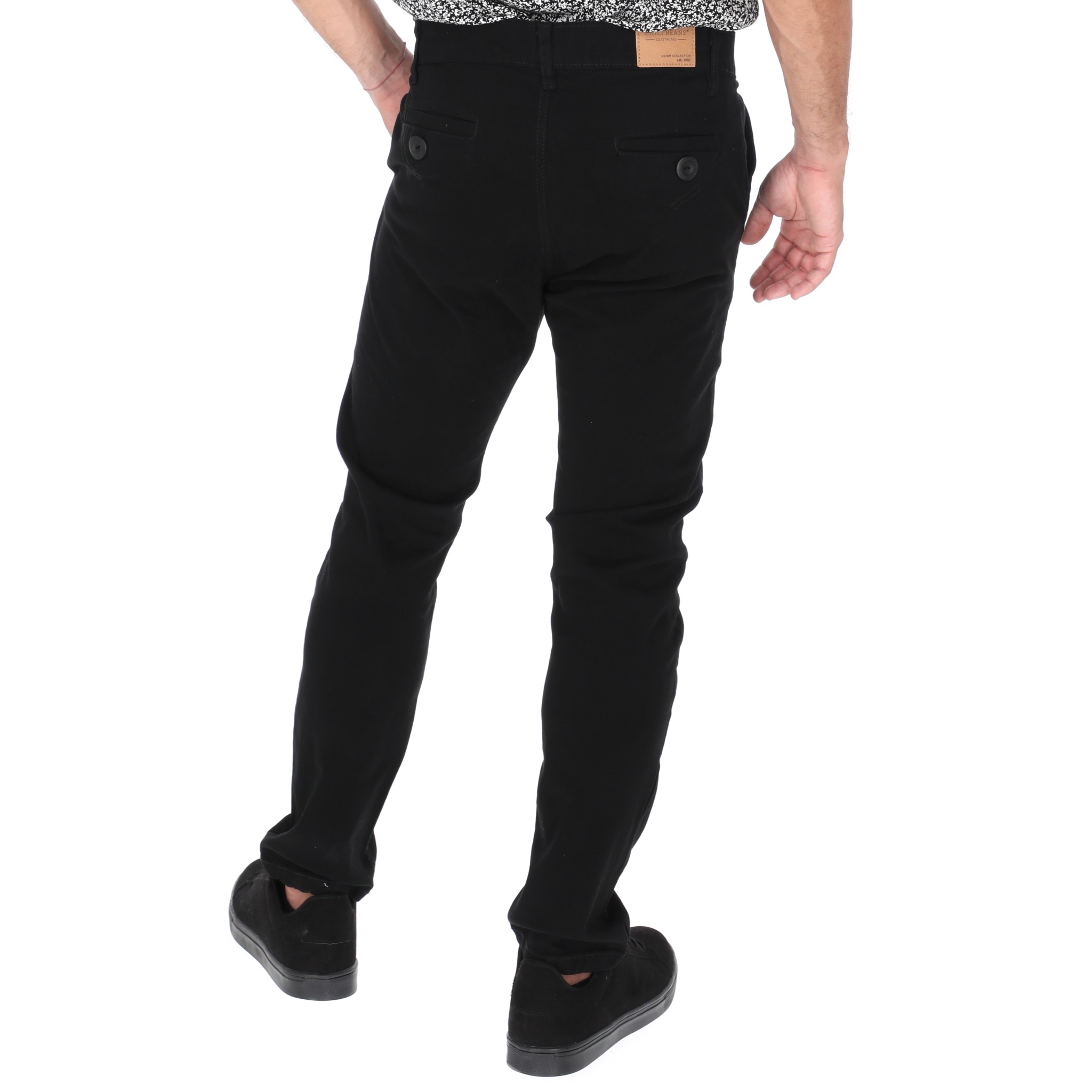 Jeans De Gabardina Color Negro Para Hombre CHB Chili Beans Clothing Co..