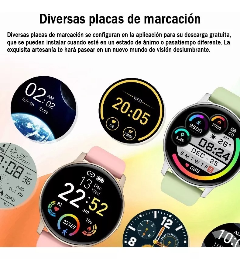 Reloj Inteligente Impermeable Redondo 1.3'' Bluetooth.