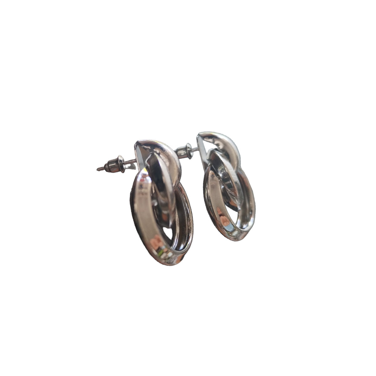 Aretes 3 Círculos Entrelazados Plata. DM 
