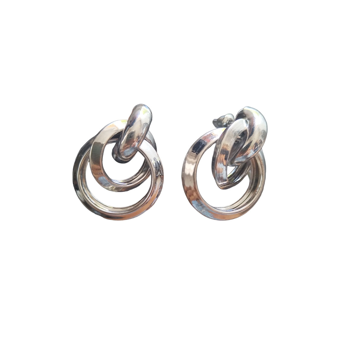Aretes 3 Círculos Entrelazados Plata. DM 
