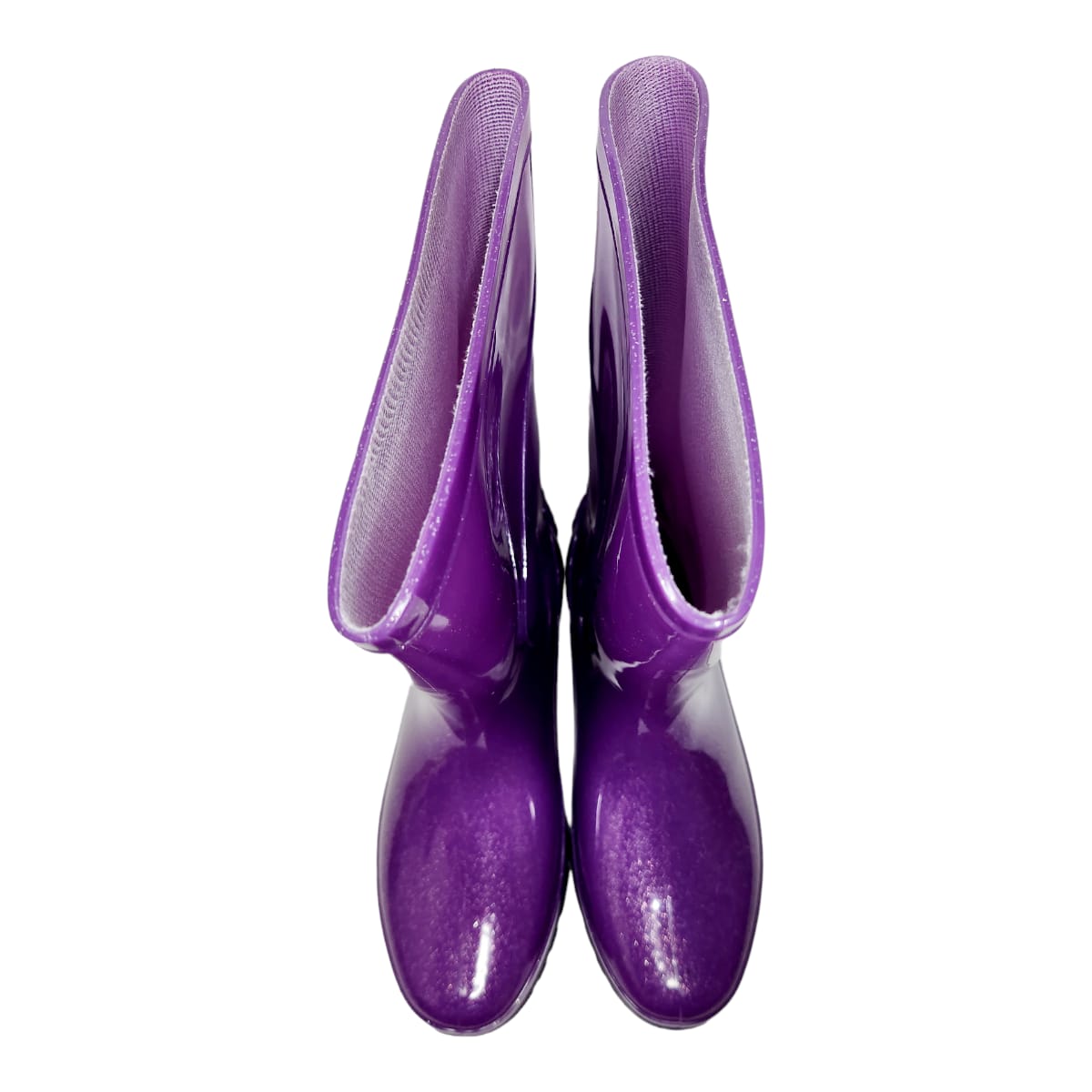 Bota De Lluvia Impermeable Plástico Greenbox Brillos Morado Moda.