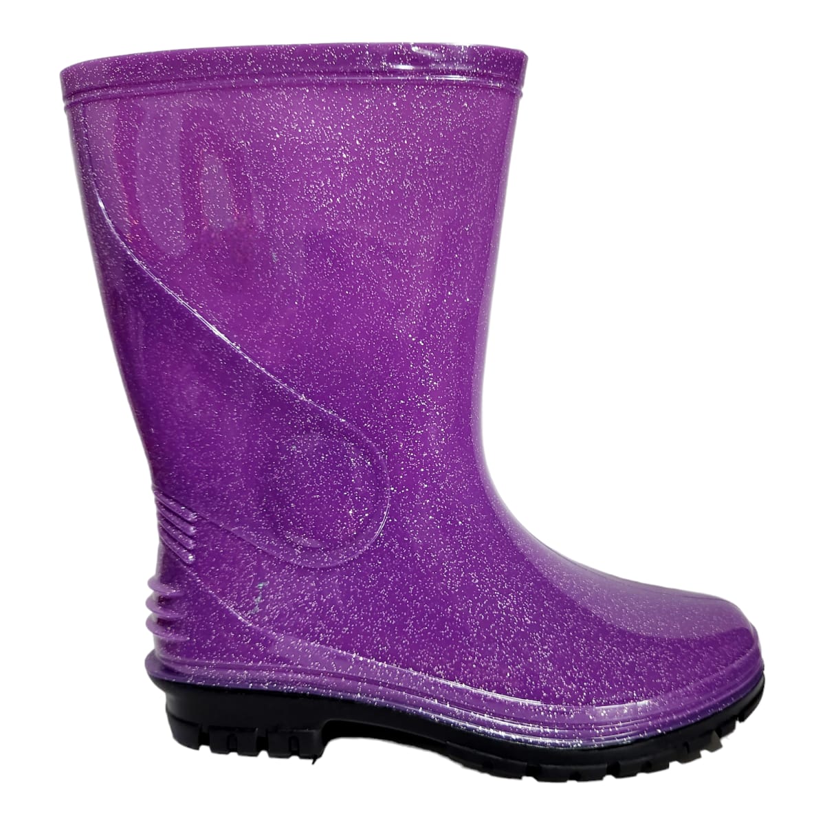Bota De Lluvia Impermeable Plástico Greenbox Brillos Morado Moda.