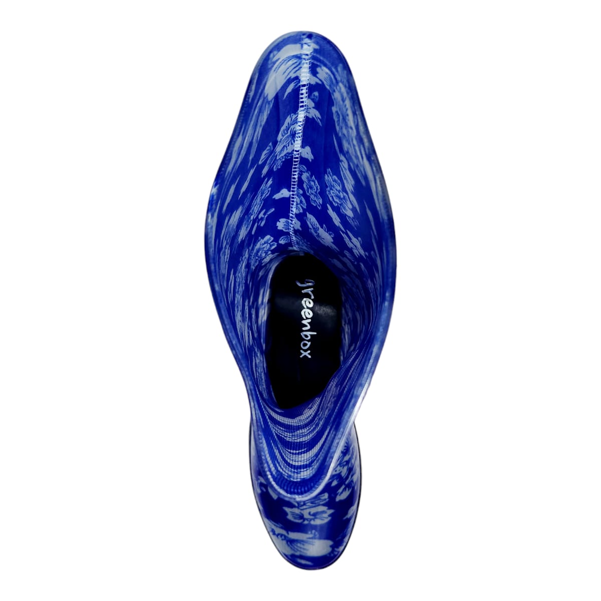 Bota Lluvia Mujer Dama Antiderrapante Impermeable Flores Azul.