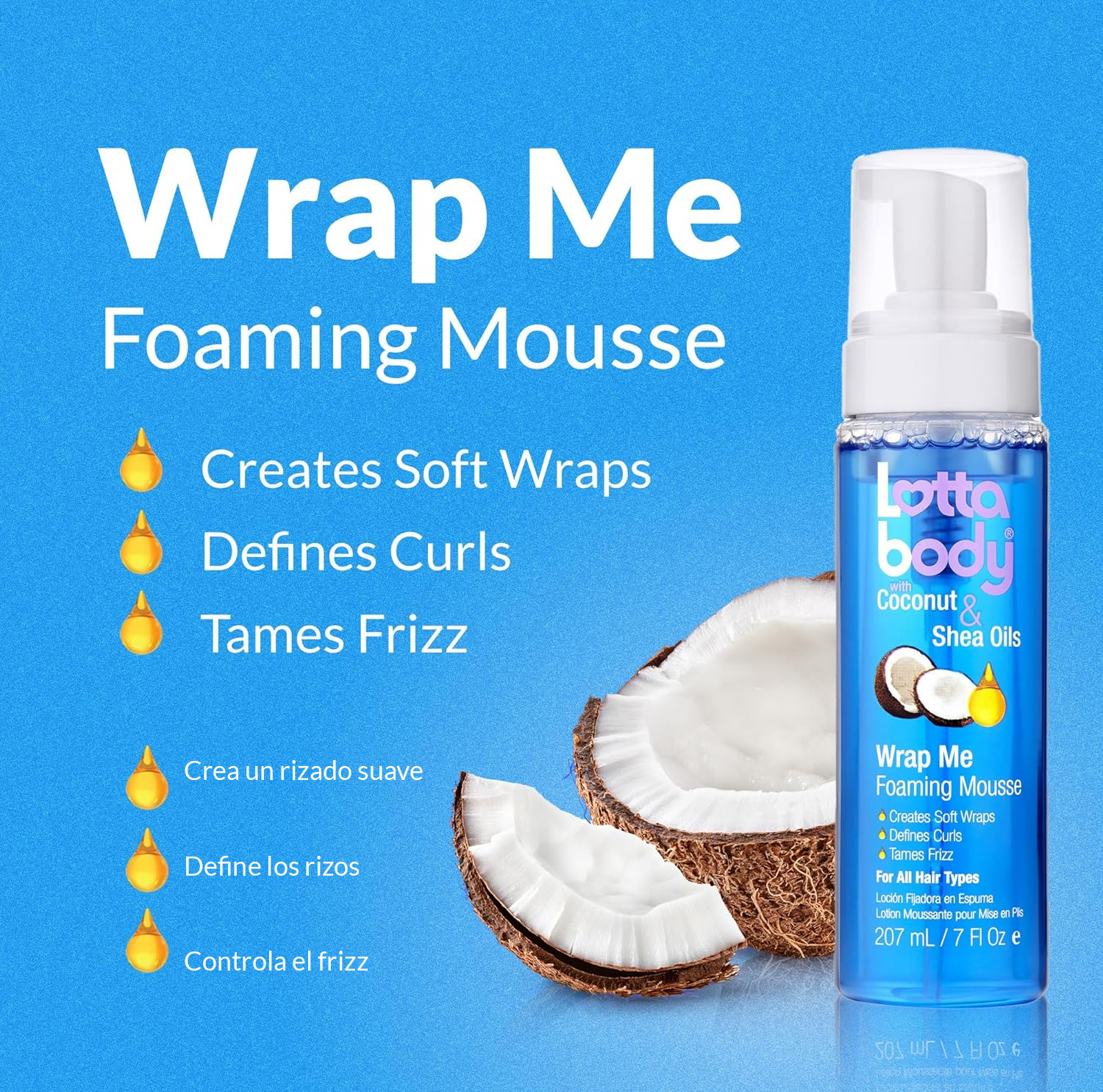 LOTTA BODY ESPUMA PARA EL CABELLO Para definir rizos y eliminar el frizz.