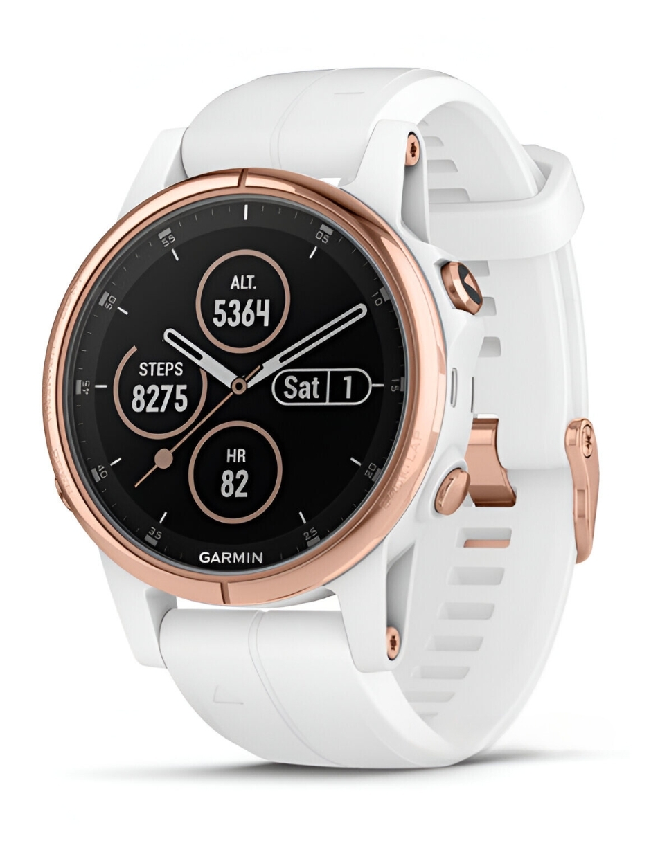 SMARTWATCH GARMIN FÉNIX 5S PLUS ZAFIRO DORADO/BLANCO.