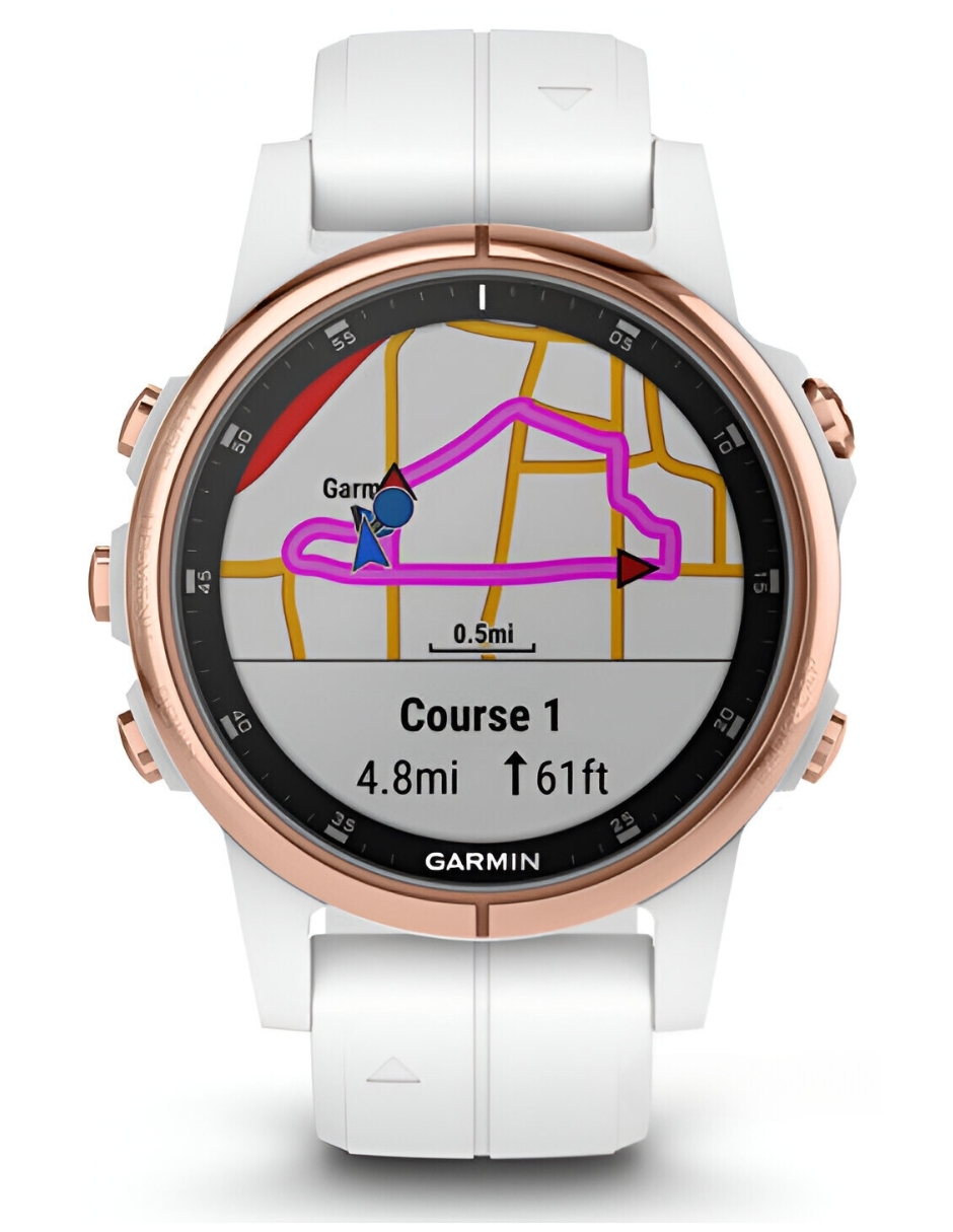 SMARTWATCH GARMIN FÉNIX 5S PLUS ZAFIRO DORADO/BLANCO.