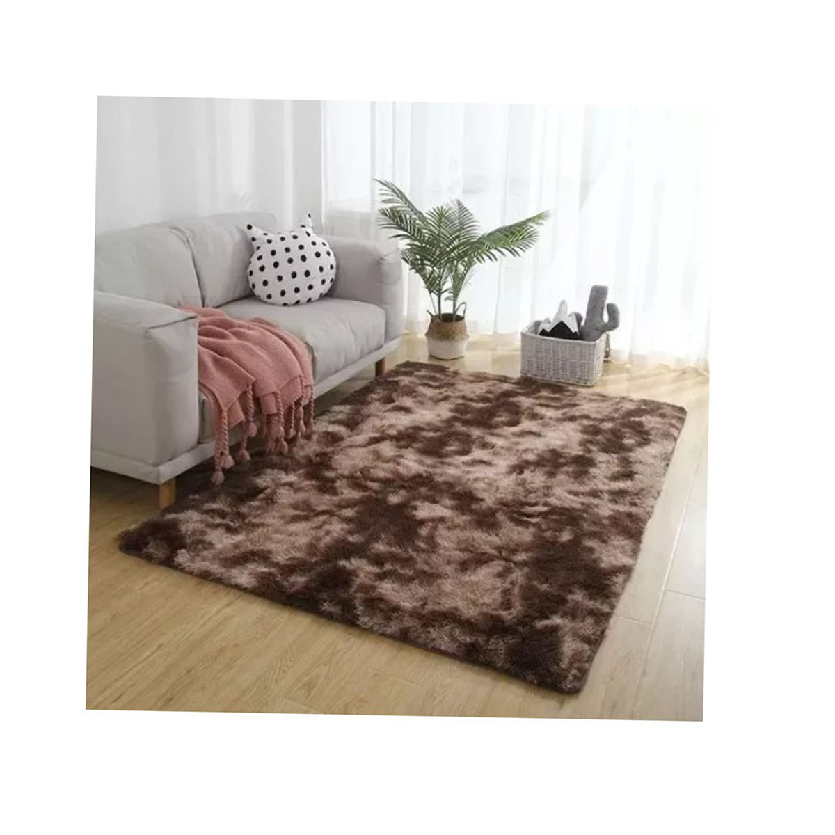 Tapete de Peluche Color Café 1,5 x 2 Metros