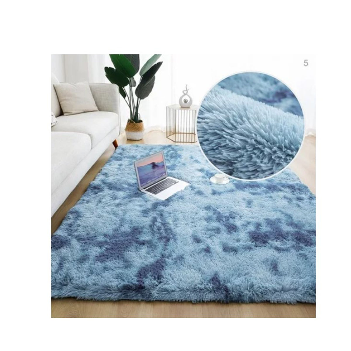 Tapete de Peluche Color Azul 1,5 x 2 Metros.
