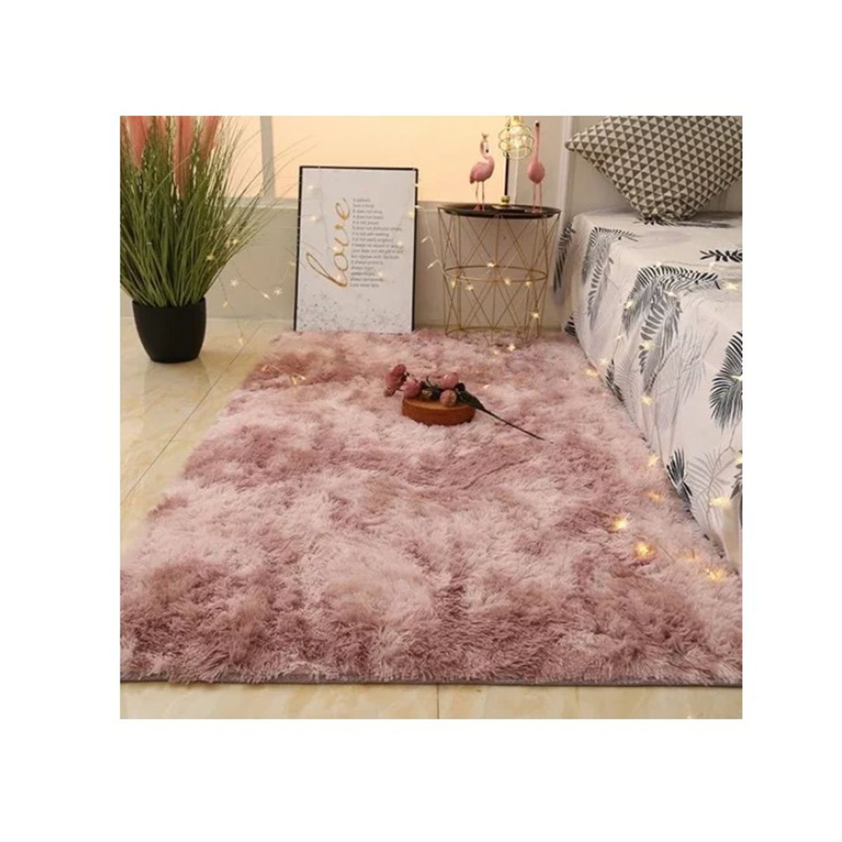 Tapete de Peluche Color Rosa Fuerte 1,5 x 2 Metros.