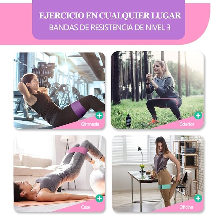 Límite-MX Bandas de Resistencia Set,Bandas de Ejercicio de Resistencia mejoradas para piernas y Nalgas,Bandas De Resistencia En Látex Multifuncional para Yoga, Pilate, Crossfit,3 Niveles(3 Pack).