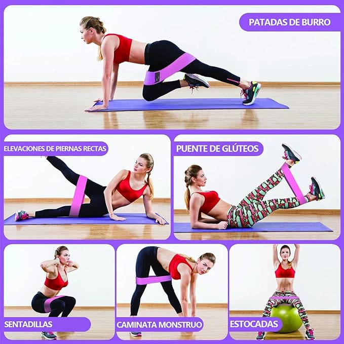 Límite-MX Bandas de Resistencia Set,Bandas de Ejercicio de Resistencia mejoradas para piernas y Nalgas,Bandas De Resistencia En Látex Multifuncional para Yoga, Pilate, Crossfit,3 Niveles(3 Pack).