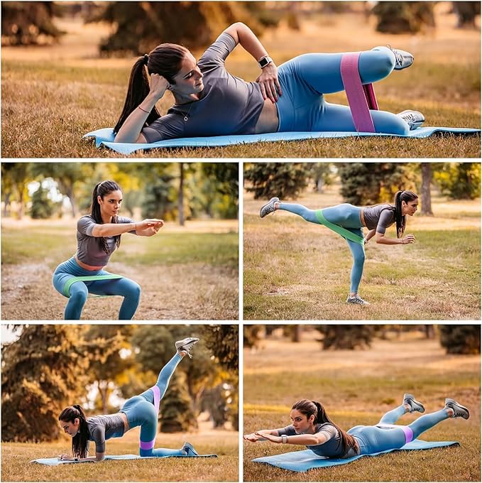 Límite-MX Bandas de Resistencia Set,Bandas de Ejercicio de Resistencia mejoradas para piernas y Nalgas,Bandas De Resistencia En Látex Multifuncional para Yoga, Pilate, Crossfit,3 Niveles(3 Pack).