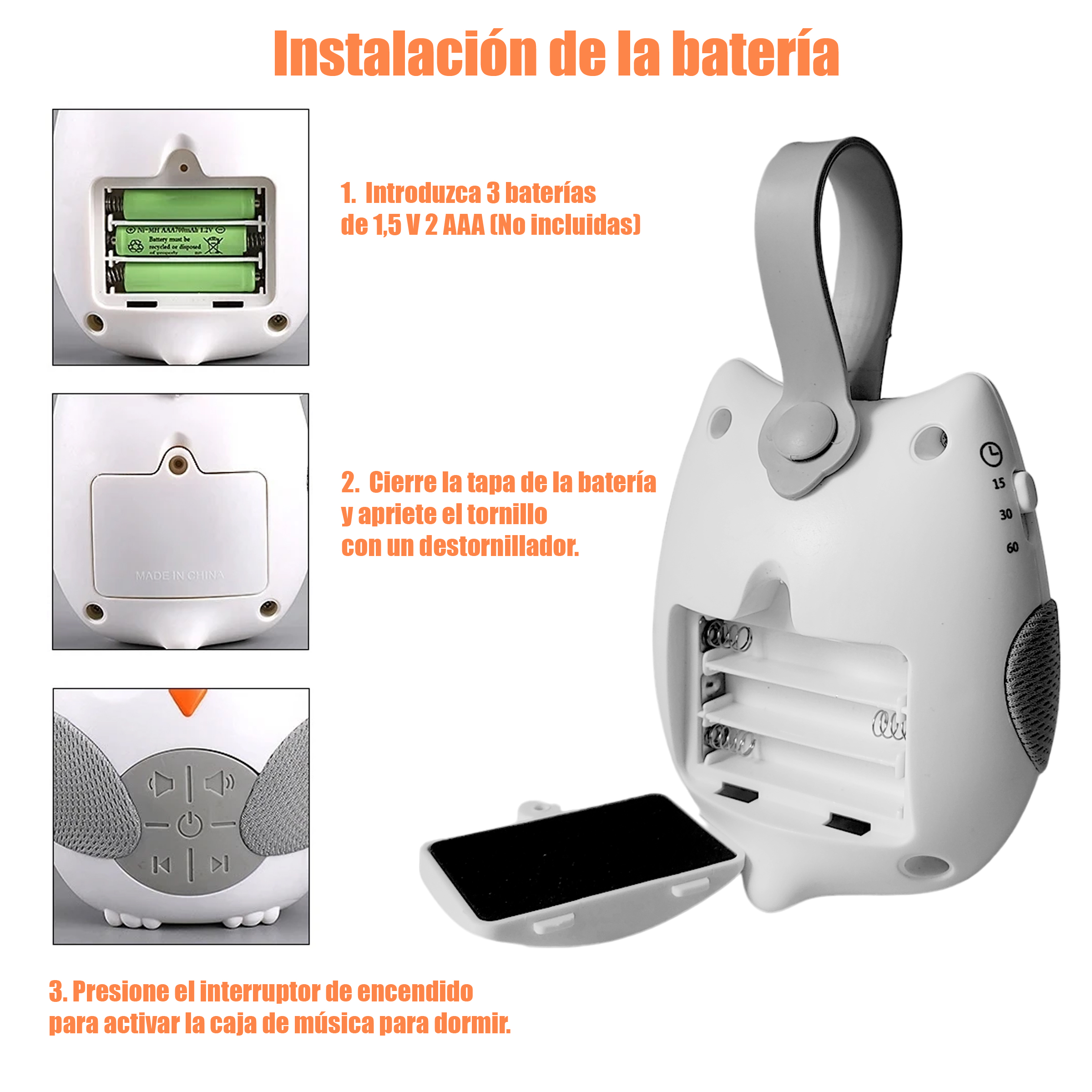 Juguete Musical Tranquilizador Portátil Bebé Ruido Blanco