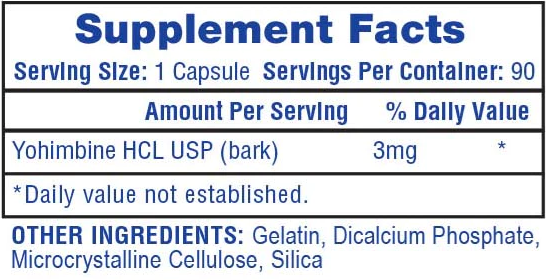 Yohimbine HCL HI-TECH 90 Caps.
