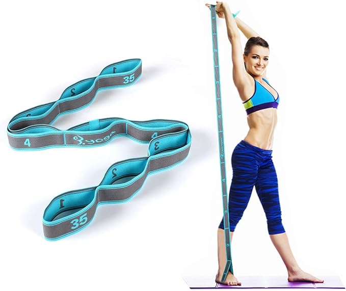DeHub Banda de Estiramiento, Bandas Elásticas Estiramiento Yoga, Bandas de Resistencia de Ejercicio, Banda de Resistencia, para Yoga, Pilates, Fitness, Danza y Gimnasia, Lavable, Alta Elasticidad.