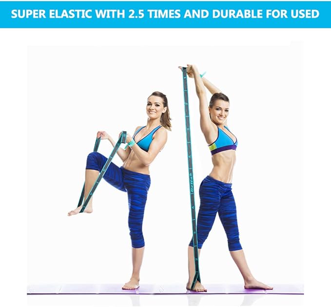 DeHub Banda de Estiramiento, Bandas Elásticas Estiramiento Yoga, Bandas de Resistencia de Ejercicio, Banda de Resistencia, para Yoga, Pilates, Fitness, Danza y Gimnasia, Lavable, Alta Elasticidad.