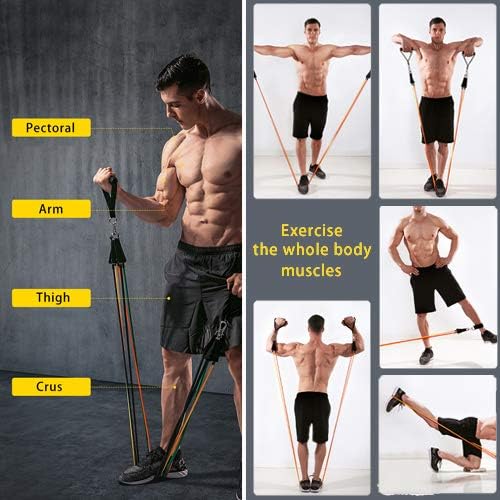 GIMCALO Bandas de Resistencia, Bandas de Resistencia multifuncionales para Entrenamiento de Fuerza y Equipos de Fitness. Ligas de Resistencia Pesada de 150 Libras apilable Ejercicio.