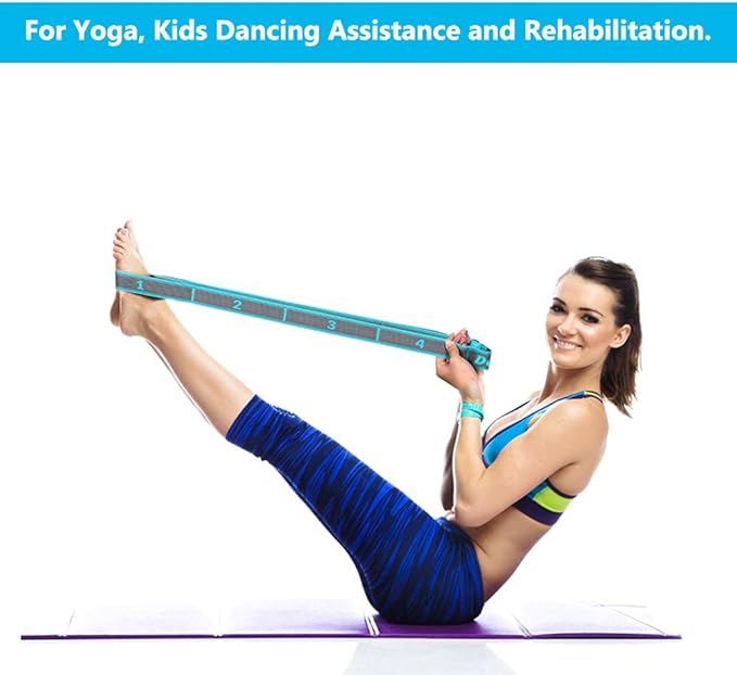 DeHub Banda de Estiramiento, Bandas Elásticas Estiramiento Yoga, Bandas de Resistencia de Ejercicio, Banda de Resistencia, para Yoga, Pilates, Fitness, Danza y Gimnasia, Lavable, Alta Elasticidad.