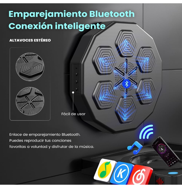 Máquina de boxeo Bluetooth inteligente de pared con guantes .