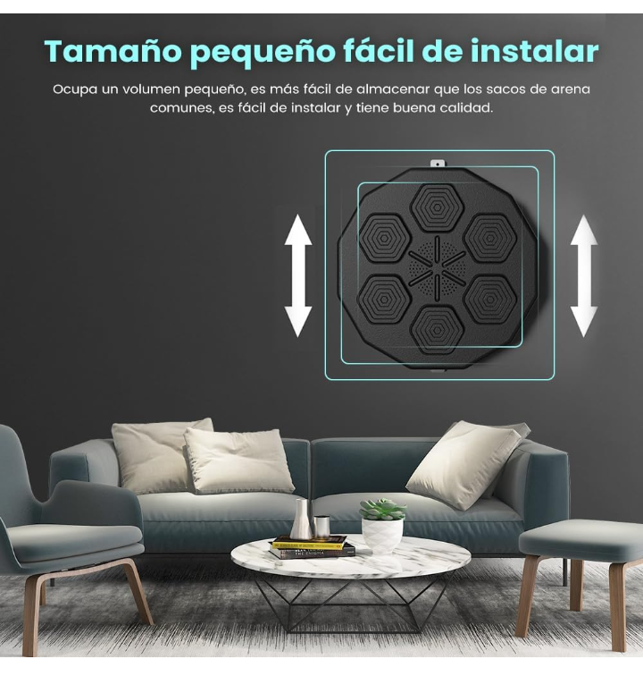 Máquina de boxeo Bluetooth inteligente de pared con guantes .