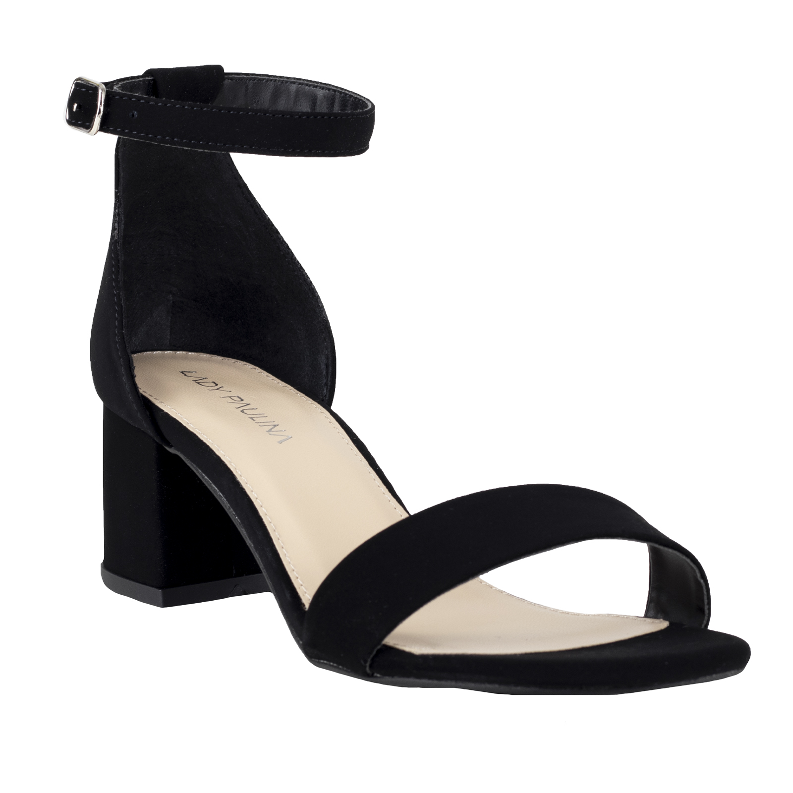 Zapatillas Con Tacon Abierta Mujer Lady Paulina 21216 Negro.