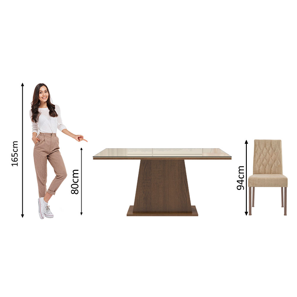 Juego de Comedor con Mesa y 4 Sillas Madesa Aryeli MCI.