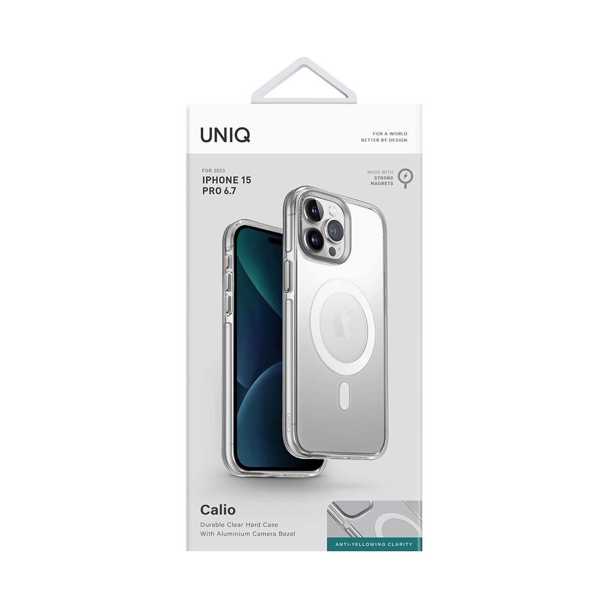 Funda Híbrida iPhone 15 Pro Max Calio Transparente MagClick Uniq.