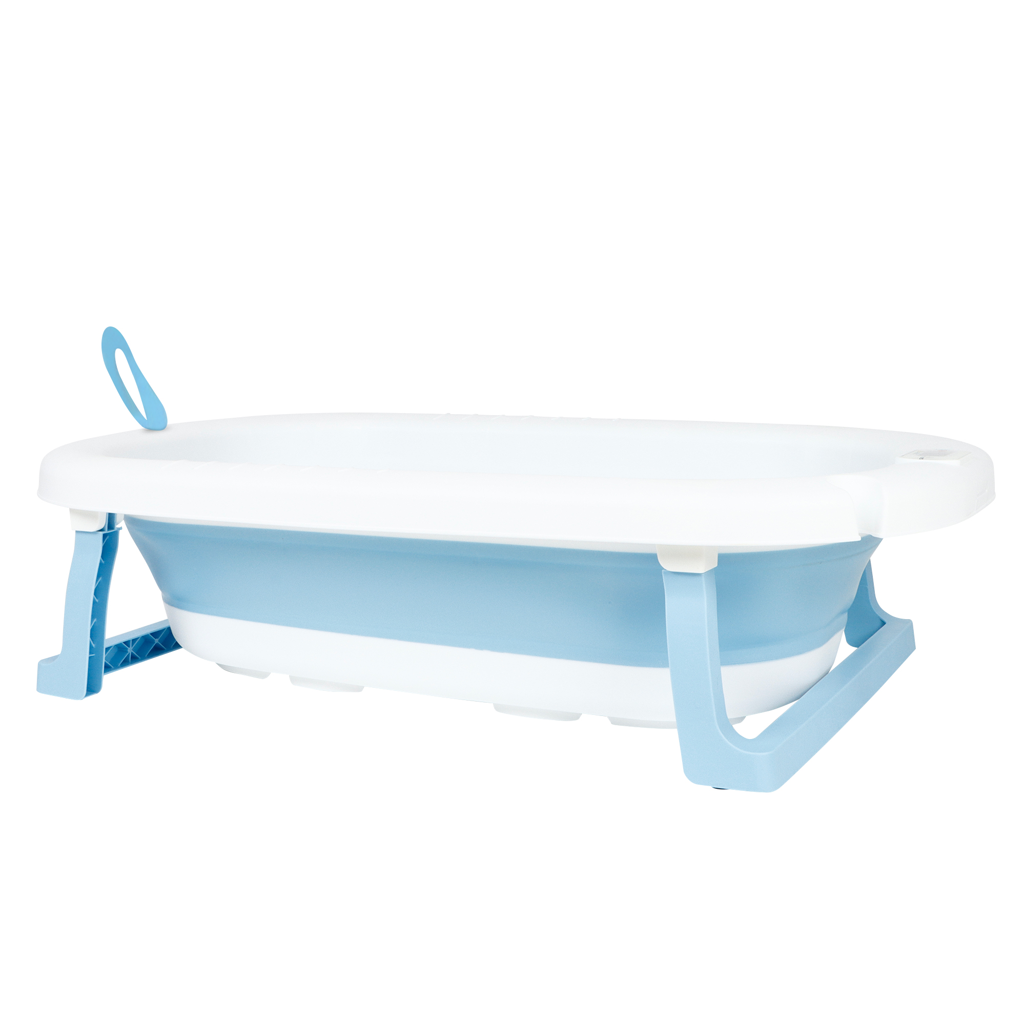 Tina Bañera De Baño Plegable Portátil Para Bebés Termómetro AZUL.