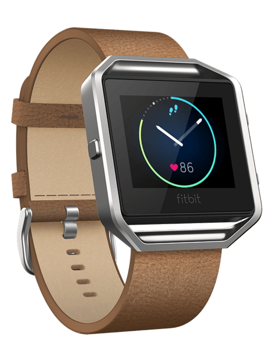 CORREA DE PIEL PARA FITBIT BLAZE CAFÉ CHICA.