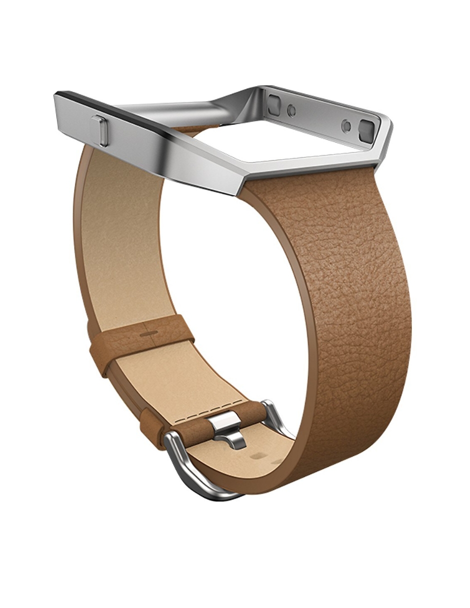 CORREA DE PIEL PARA FITBIT BLAZE CAFÉ CHICA.