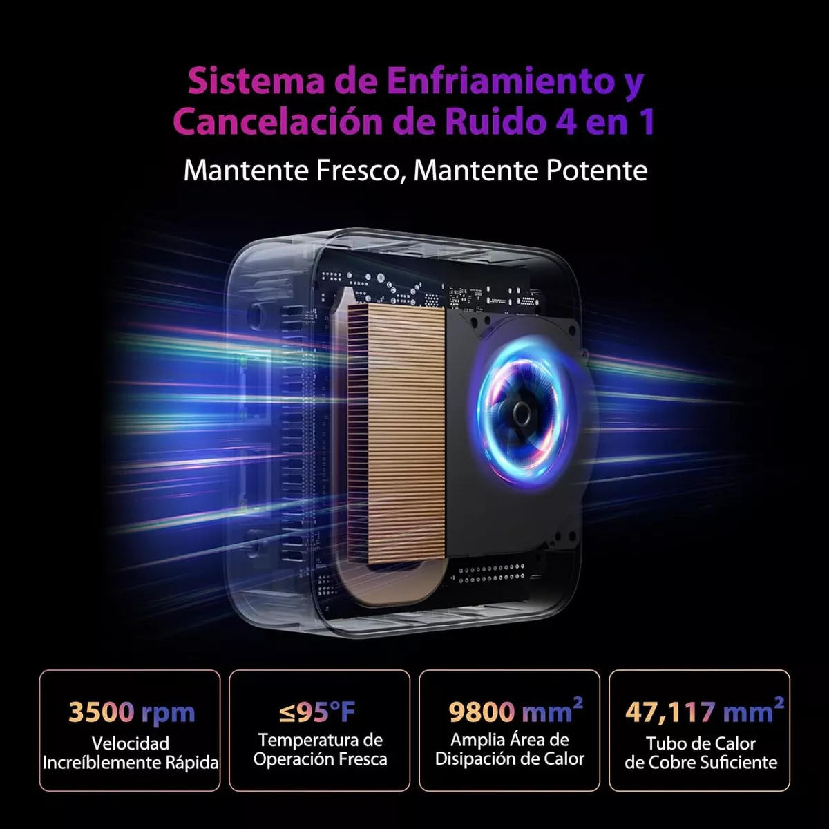 Mini PC Blackview MP80 con Windows 11 , Intel Alder Lake N95, placa gráfica Intel® UHD Graphics, memoria RAM de 16GB Diso 512GB - 12V color negro.