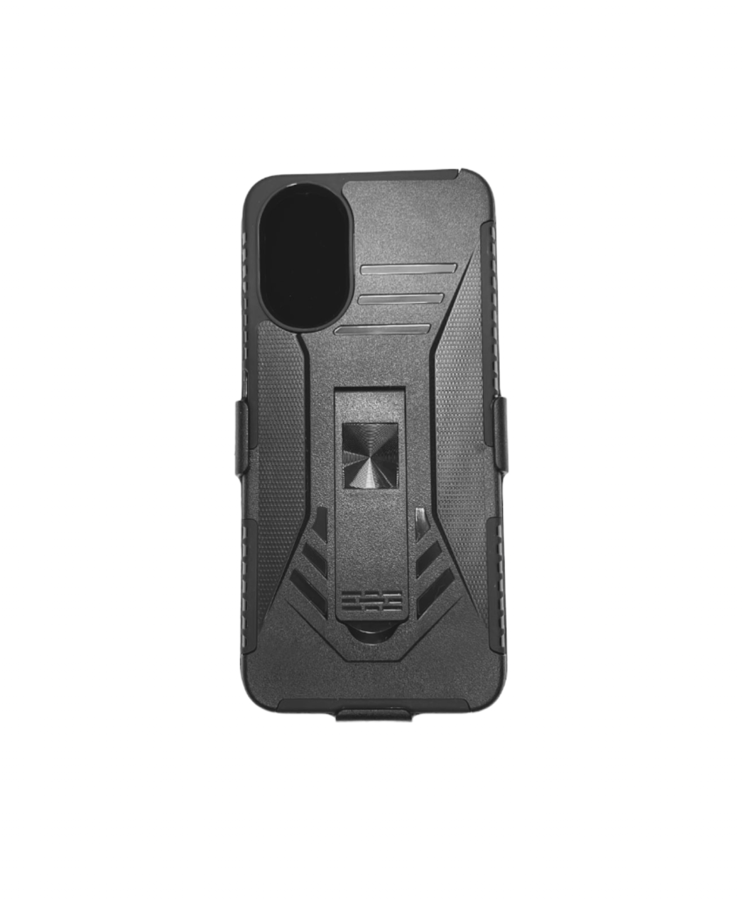 Funda Protector Uso Rudo con Clip más Mica de Cristal Gratis para OPPO A58 4g/ A78 5g Color Negro