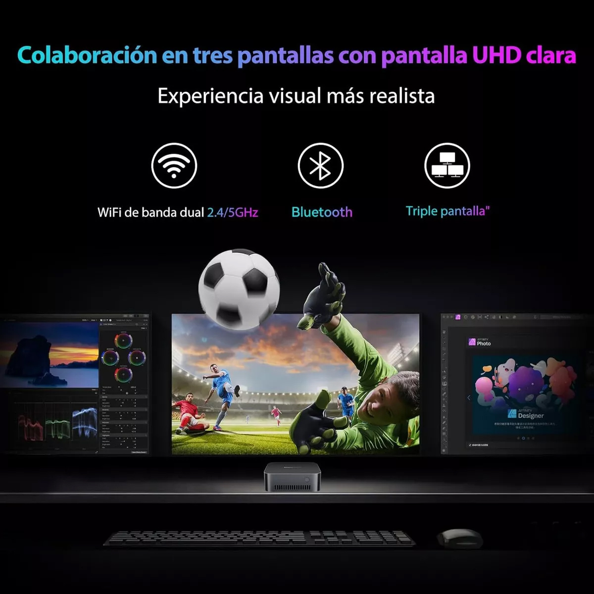 Mini PC Blackview MP80 con Windows 11 , Intel Alder Lake N95, placa gráfica Intel® UHD Graphics, memoria RAM de 16GB Diso 512GB - 12V color negro.