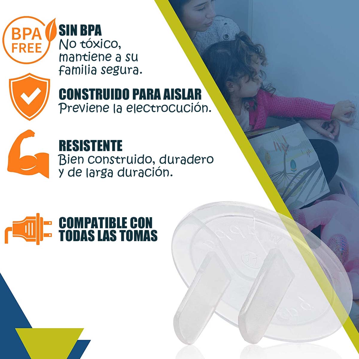 Protectores de Contactos Enchufe 12 Pzas Seguros Bebes Niños