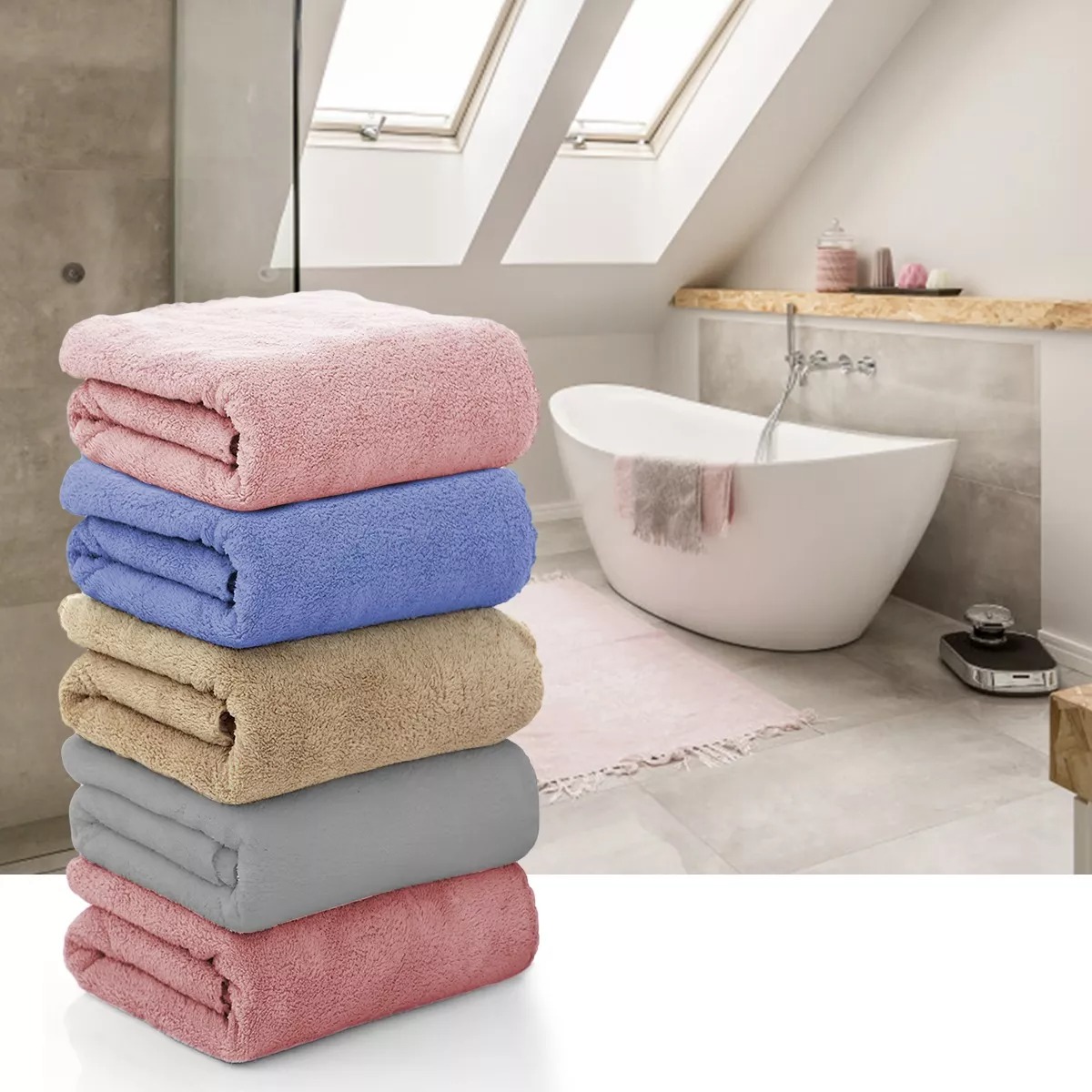 5pcs Beach 70*140cm Toalla Baño Grande De Alta Densidad 300g.