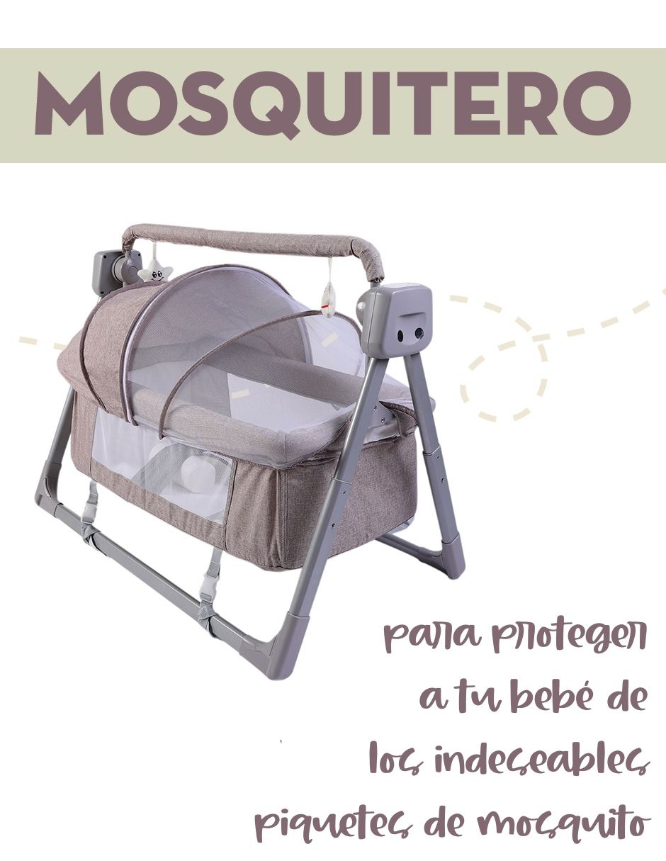 Cuna Mecedora Eléctrica Mima2 Con Mosquitero.
