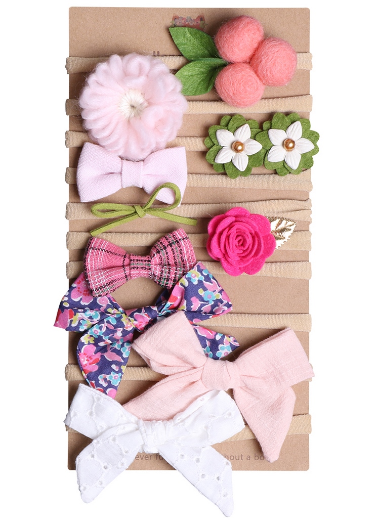 Set De 10 Diademas Tiara Adorno Para Cabello Niña Bebe Moño