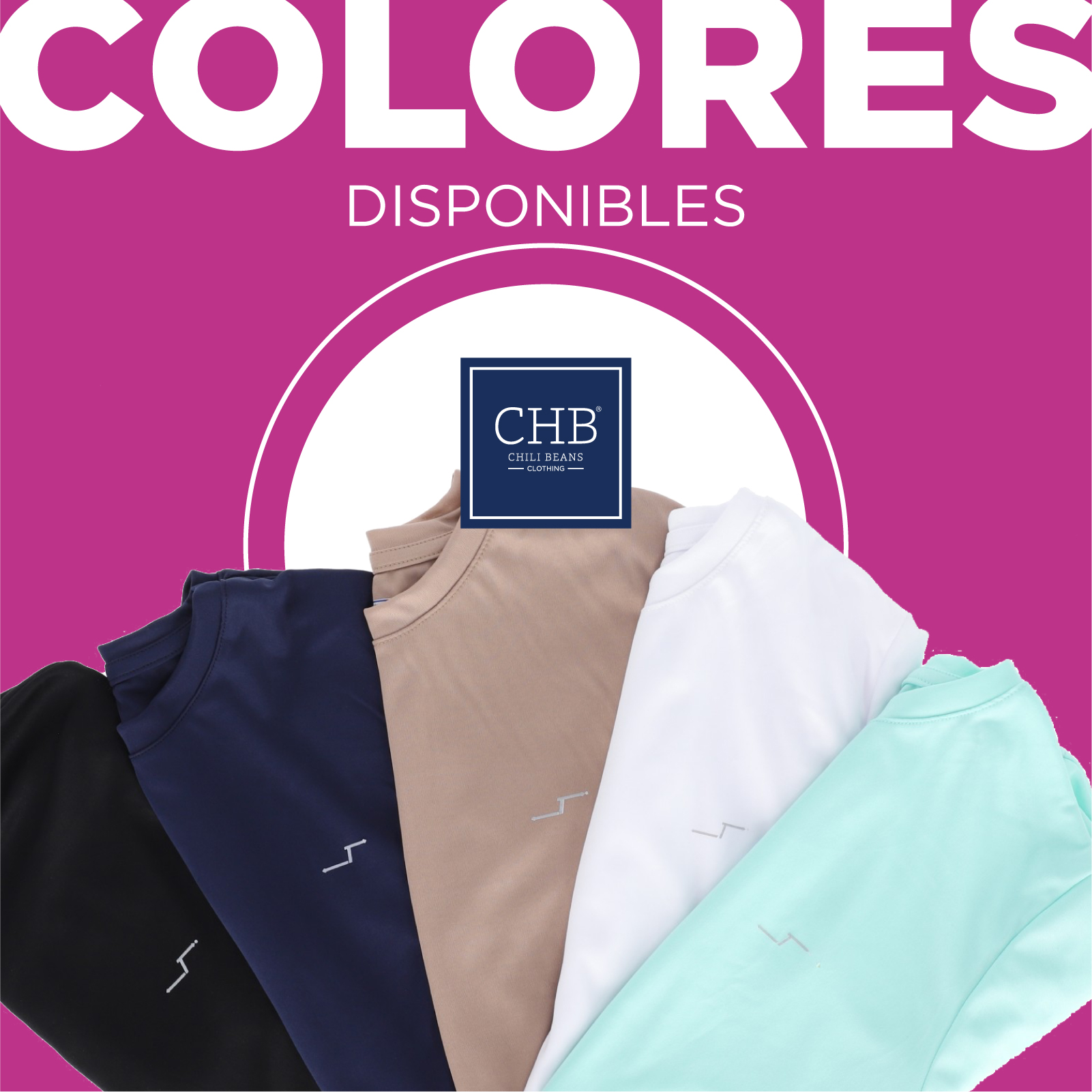 Paquete De 5 Playeras Deportivas Manga Corta Cuello Redondo Para Hombre CHB Chili Beans Clothing Co..