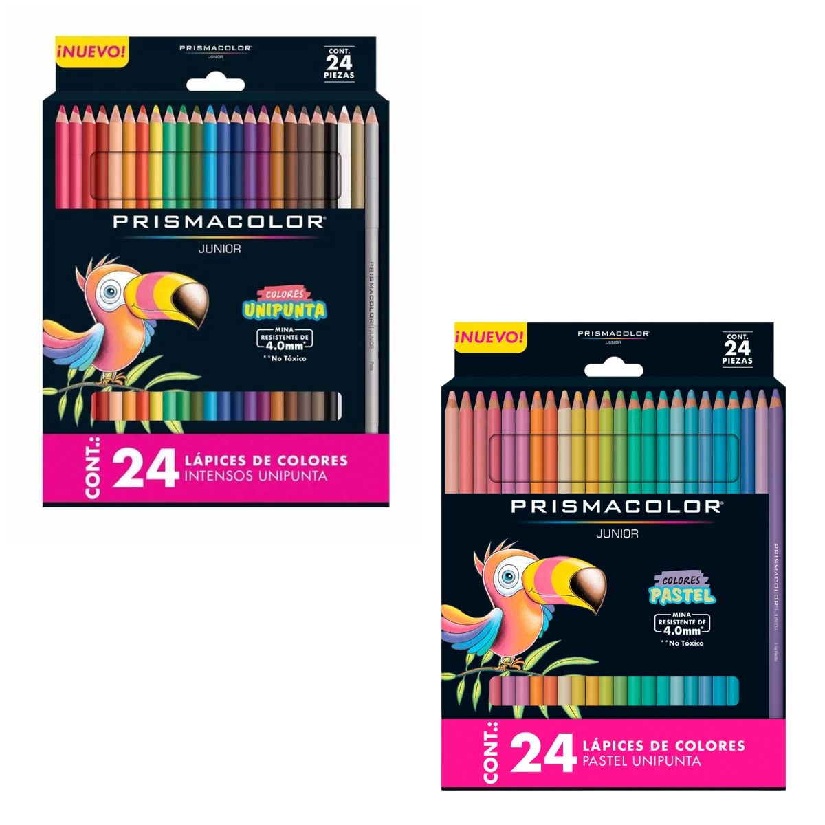 2 Pack Lápices de Colores Prismacolor Junior Unipunta y Pastel 24 c/u