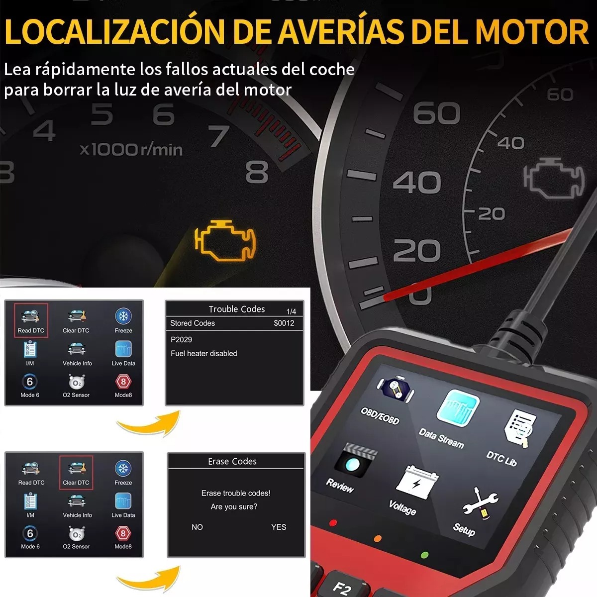 Escaner Automotriz V519 Obd2 Multifuncional 35901 Código.