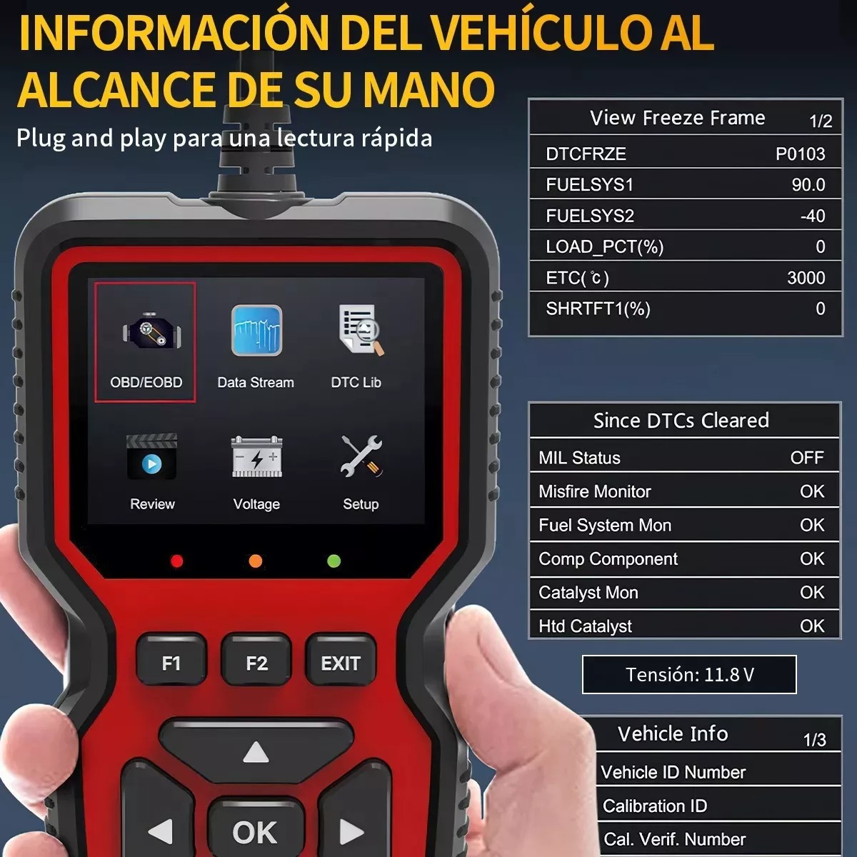 Escaner Automotriz V519 Obd2 Multifuncional 35901 Código.