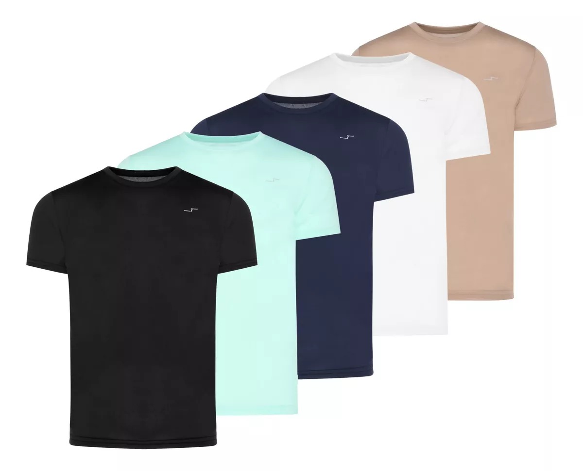 Paquete De 5 Playeras Deportivas Manga Corta Cuello Redondo Para Hombre CHB Chili Beans Clothing Co..