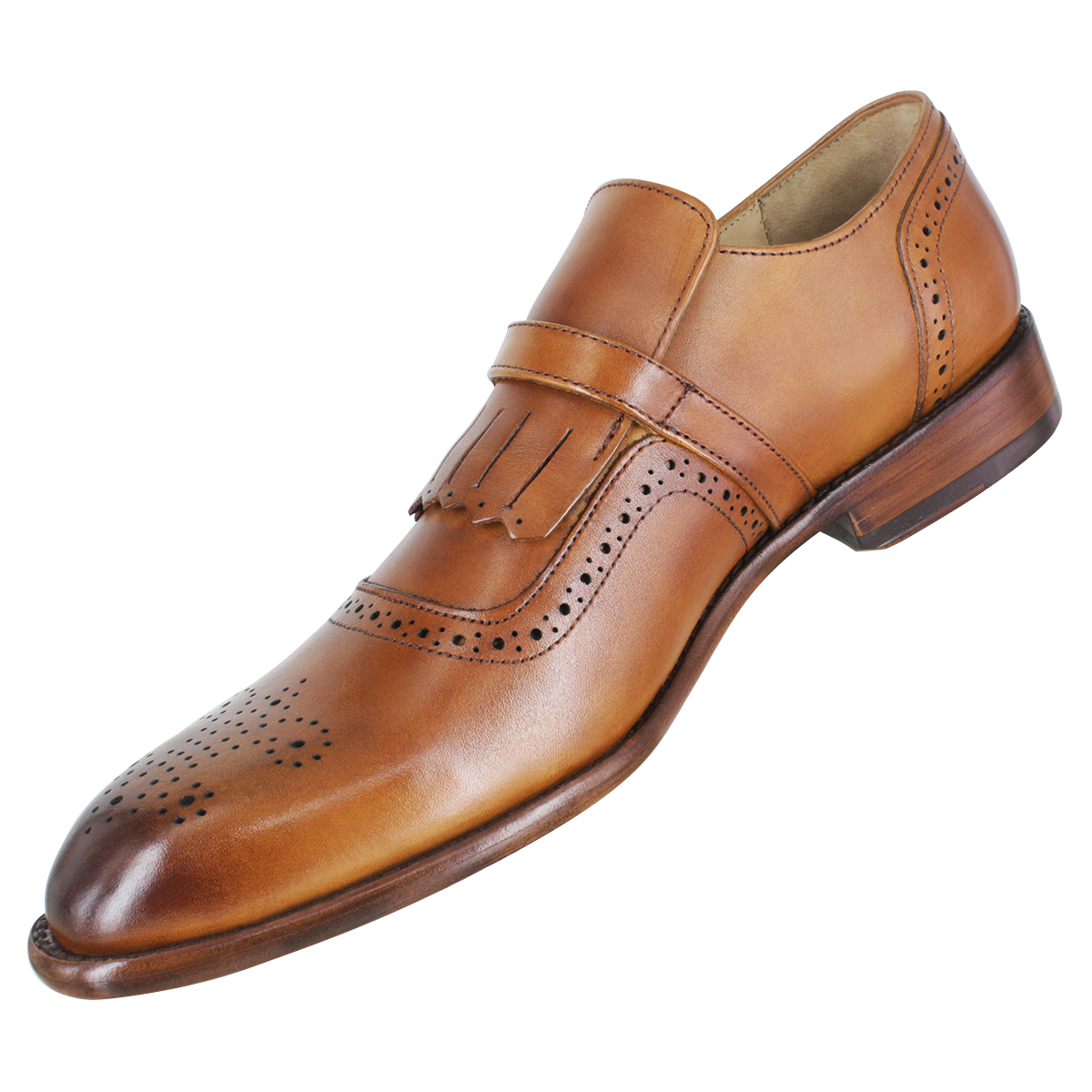 Zapato Formal Hombre Carlo Ronaldi 1035 Becerro Miel Cuero Casual.