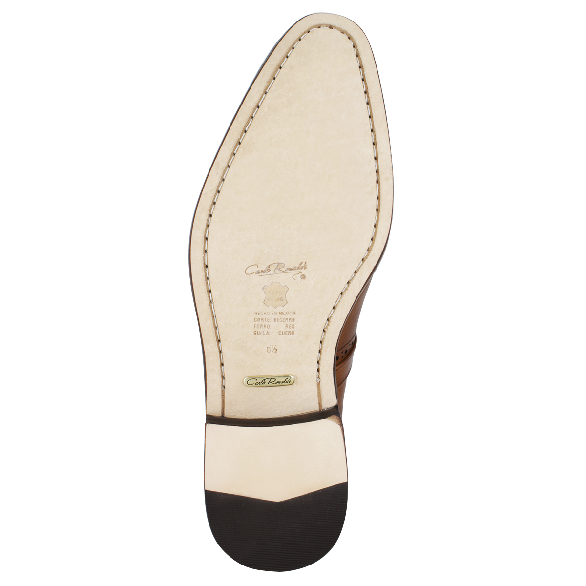 Zapato Formal Hombre Carlo Ronaldi 1035 Becerro Miel Cuero Casual.