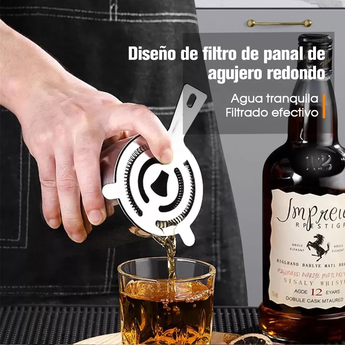 Kit Cocteleria 20pcs Profesional Bartender 750ml Con Soporte.