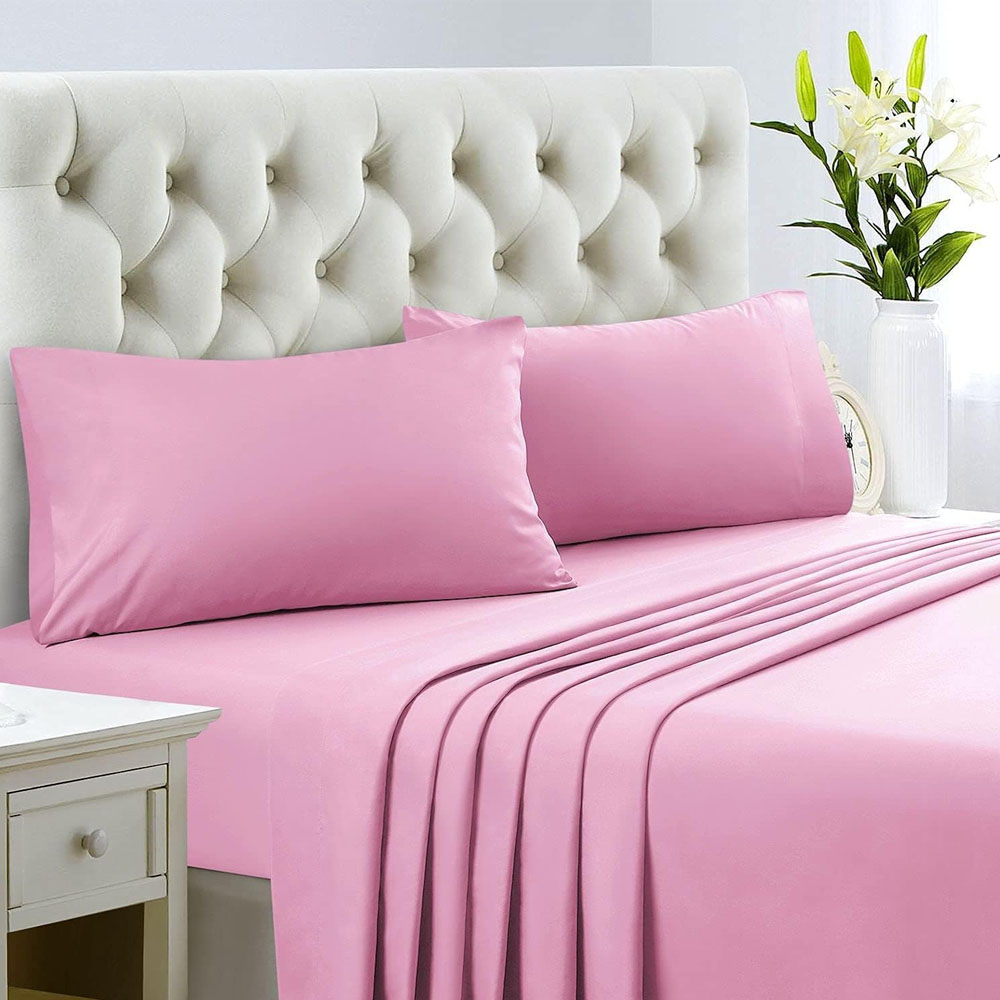 Juego de Sábanas Individual 100% Algodón Premium Rosa Pastel - Confort y Calidez todo el  año – Kyuden Home