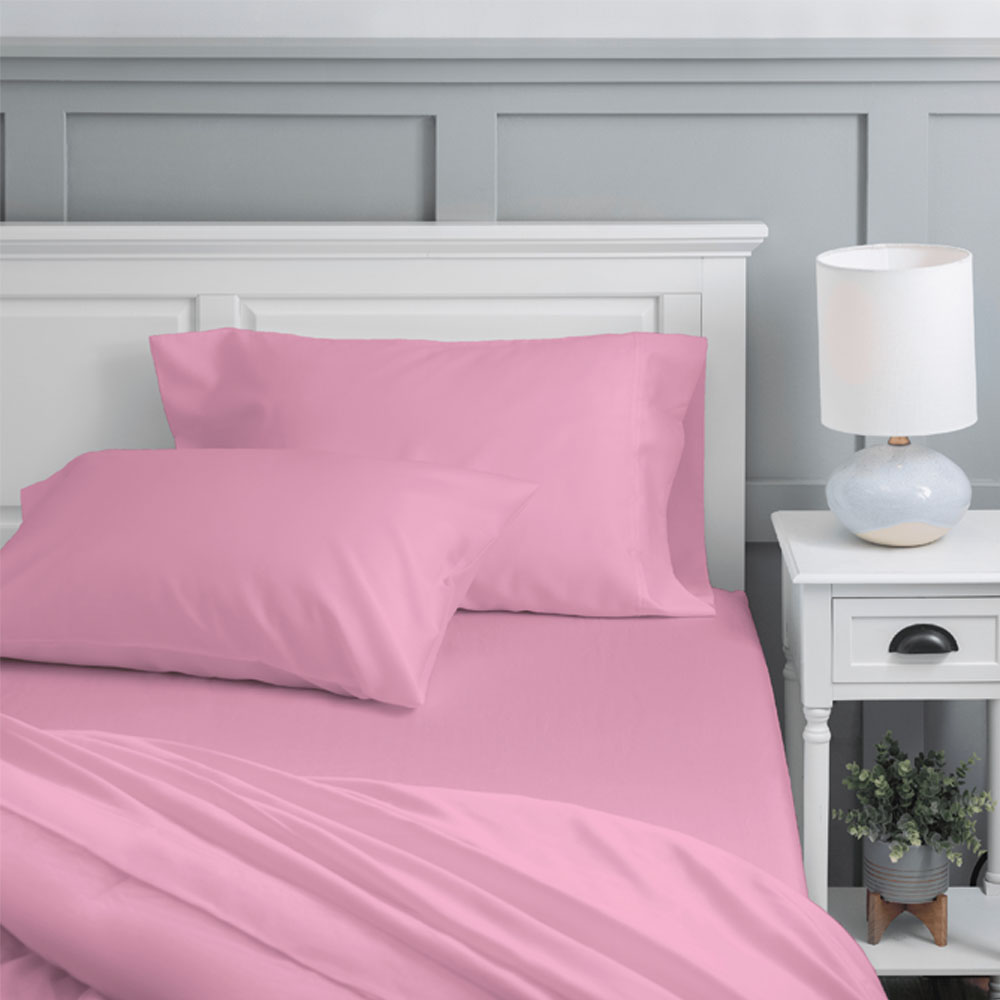 Juego de Sábanas Individual 100% Algodón Premium Rosa Pastel - Confort y Calidez todo el  año – Kyuden Home